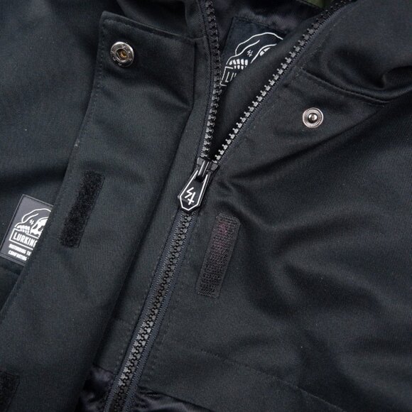 Lurking Class Snowboard Skull Jacket Men's Small Black Green Full Zip Hooded Ski - Picture 8 of 16